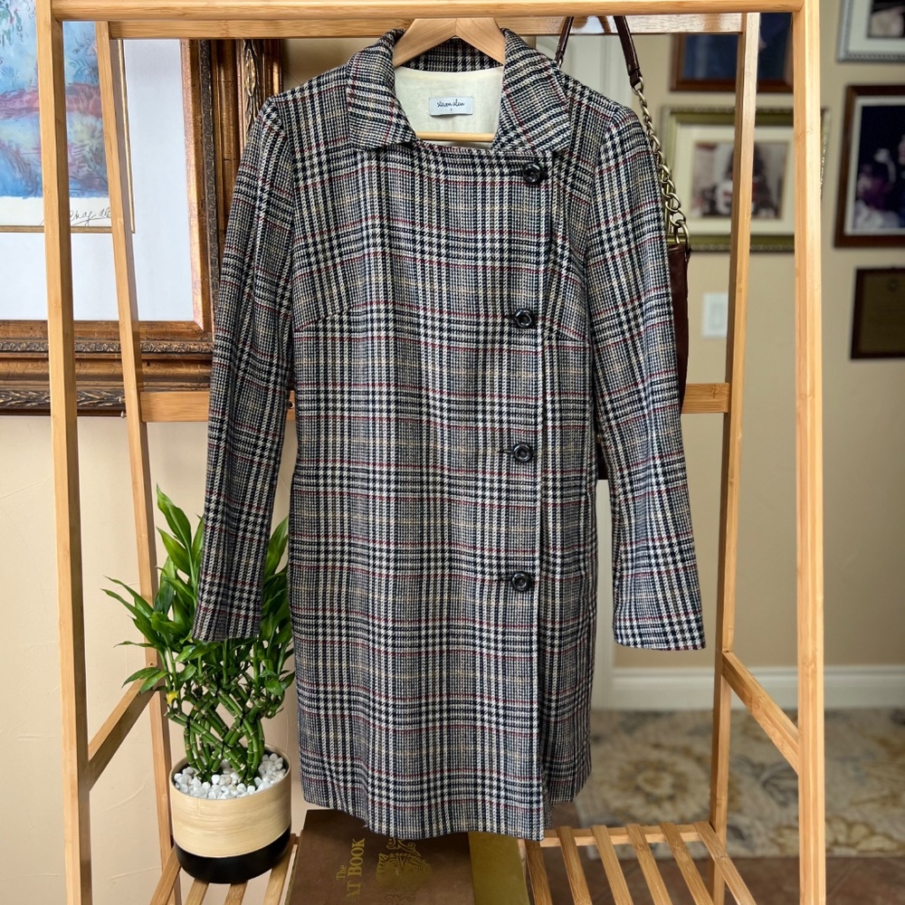 STEVEN ALAN- Plaid, Asymmetrical Coat